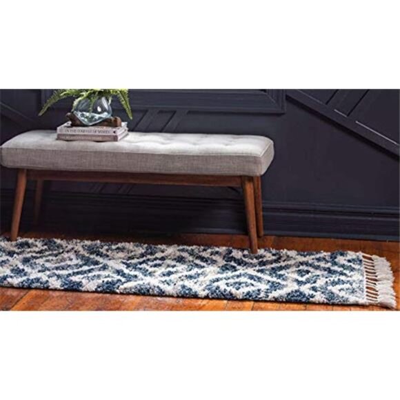 NEW Blue/Beige Area Runner Rug - Picture 2 of 6